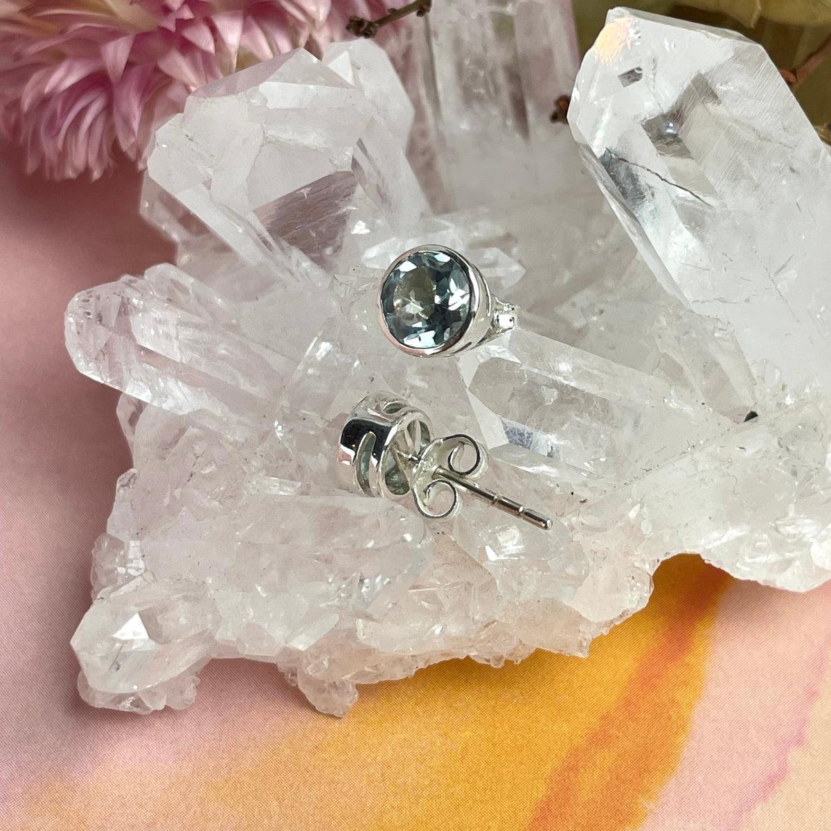 Pastel Blue Gemstone Studs