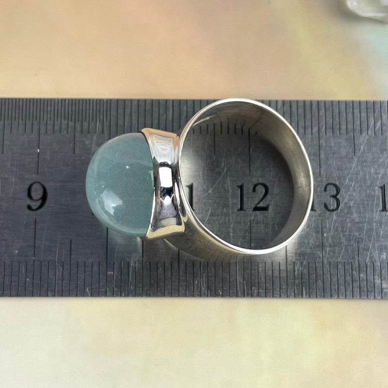 Large Finger Size Aquamarine Ring