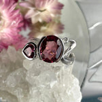 Pink Tourmaline Diamond Silver Ring