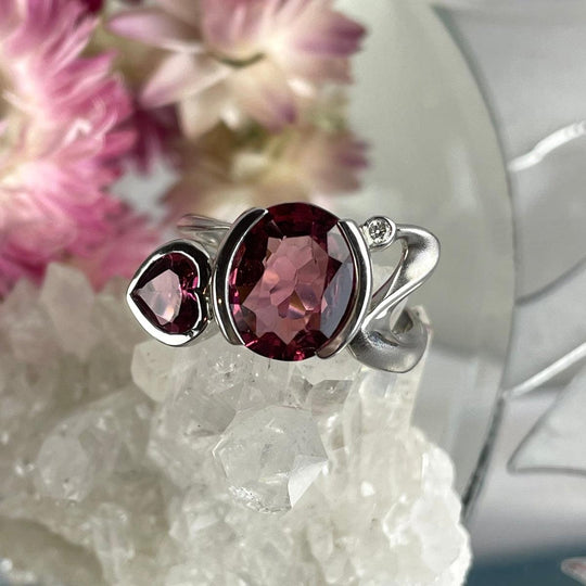 Pink Tourmaline & Diamond Ring By Janusz Szkutnik