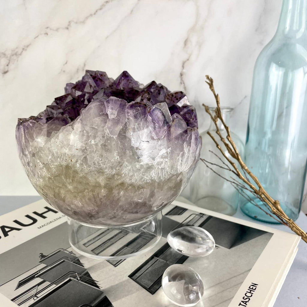 Raw And Polished Amethyst Sphere