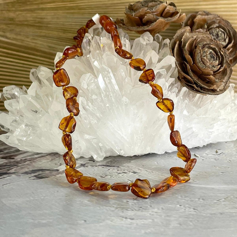 Real Amber Teething Bead Necklace