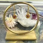 Pink Gemstone Flower Earrings