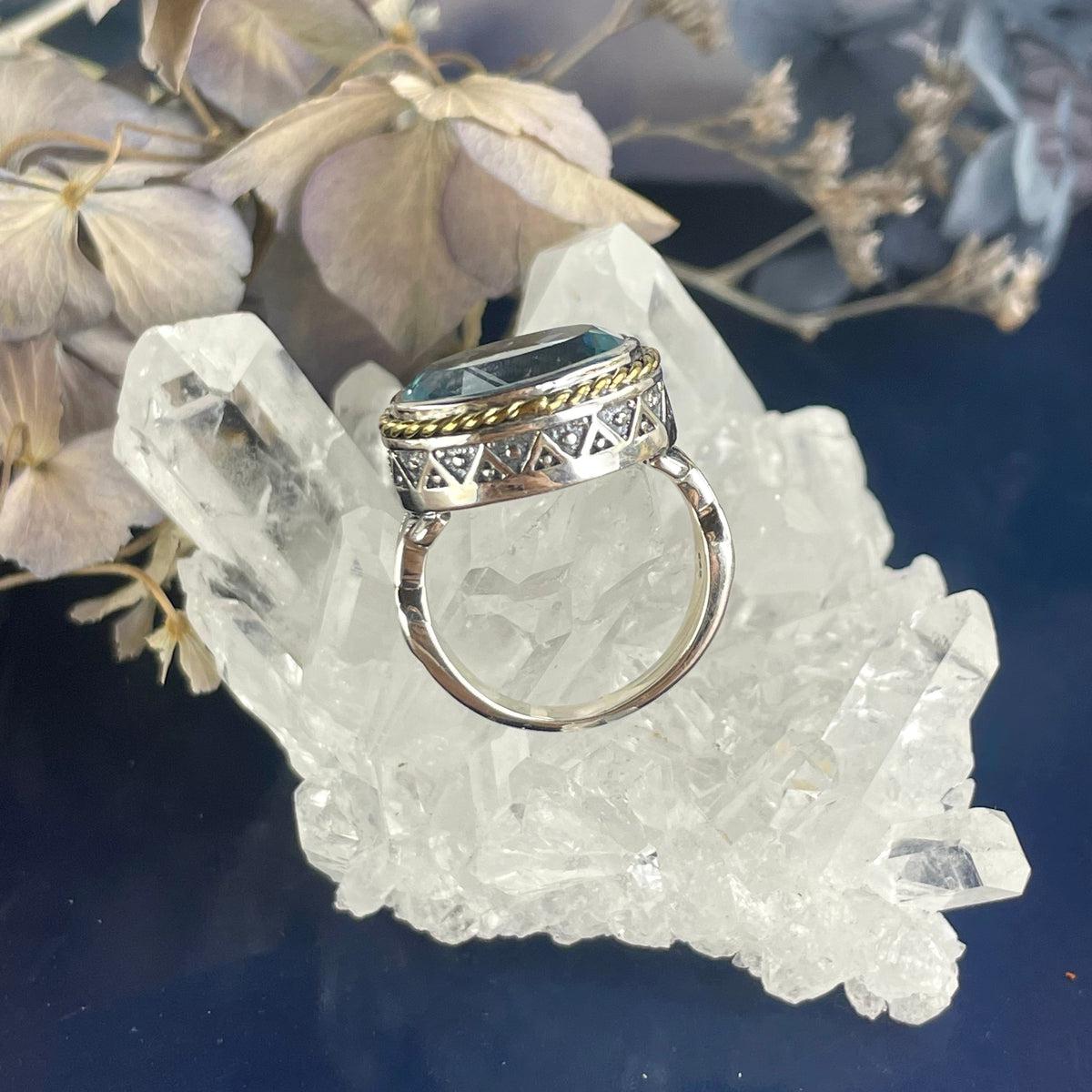 Ornate Blue Topaz Ring