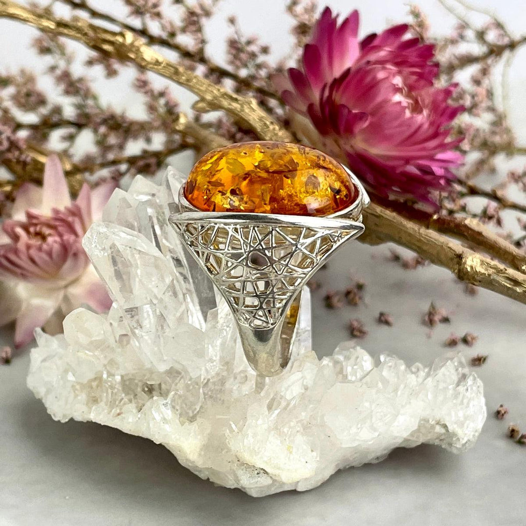 Baltic Amber Silver Ring
