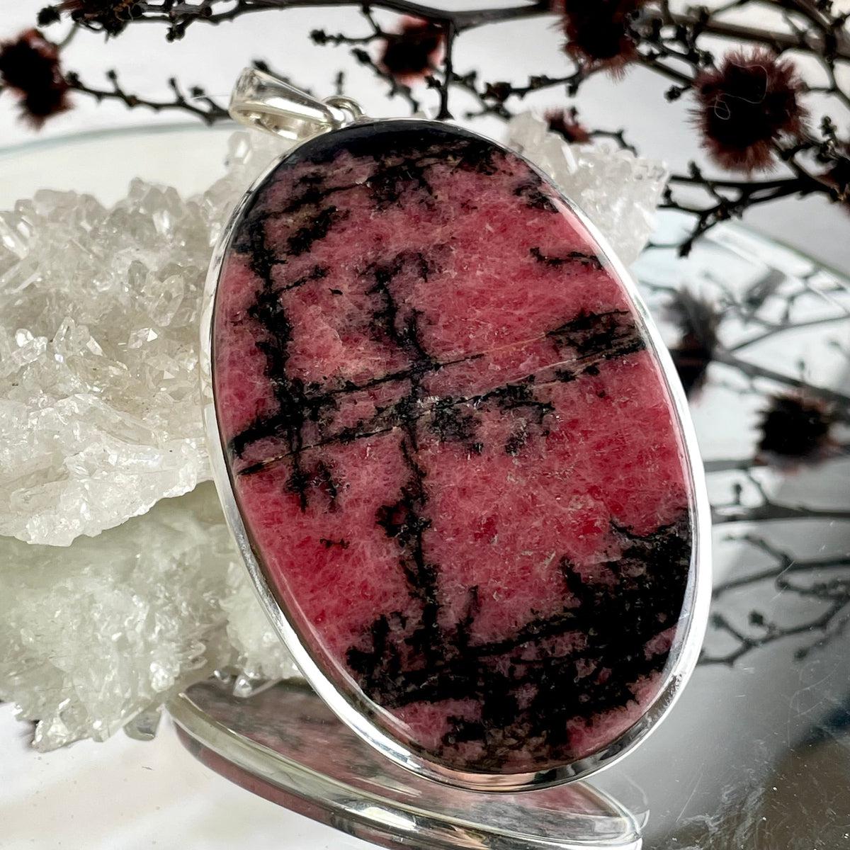 Silver Set Polished Rhodonite 