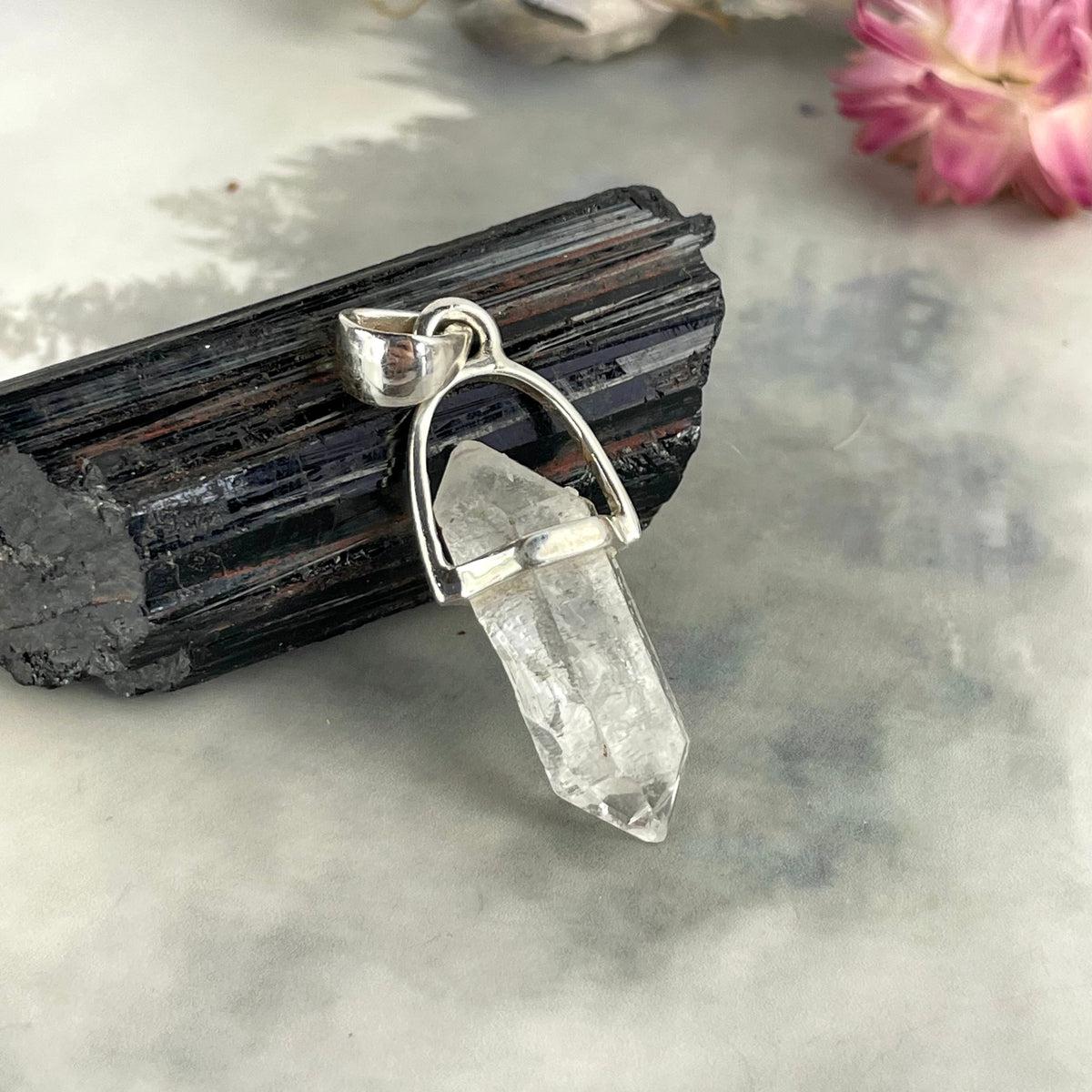 Tibetan Quartz Raw Small Double Terminated Point Pendant