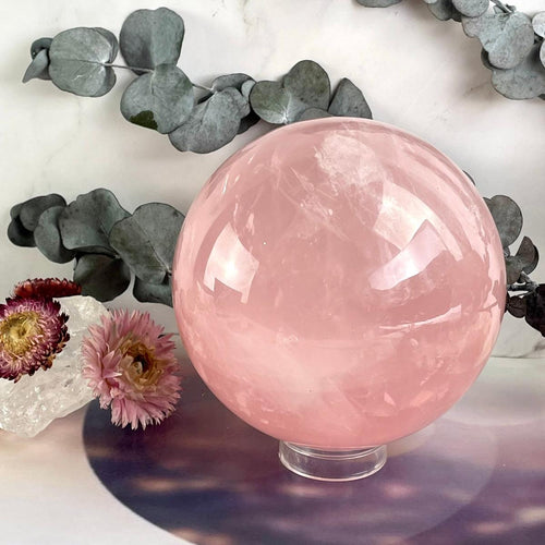 High Grade Rose Quartz Crystal Ball