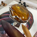 Baltic Amber Silver Ring