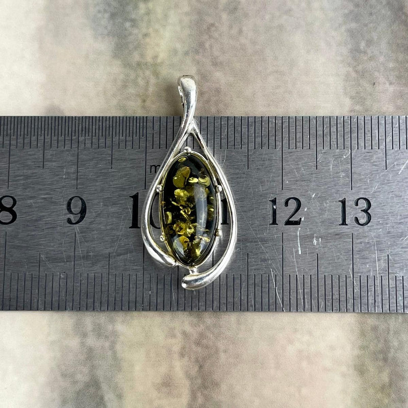 Yellow Black Amber Pendant