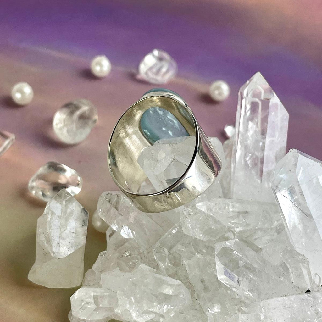 Wide Band Gemstone Ring