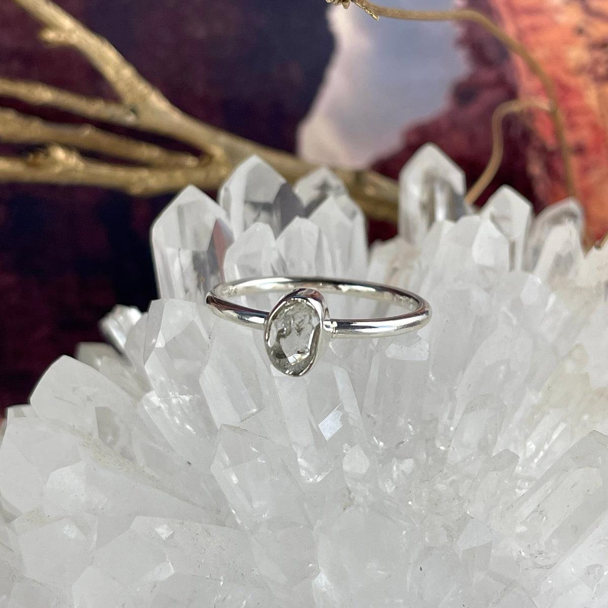 Herkimer Diamond Freeform Ring