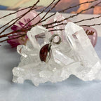 Pink Stone Silver Pendant
