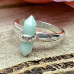 Green Crystal Point Ring