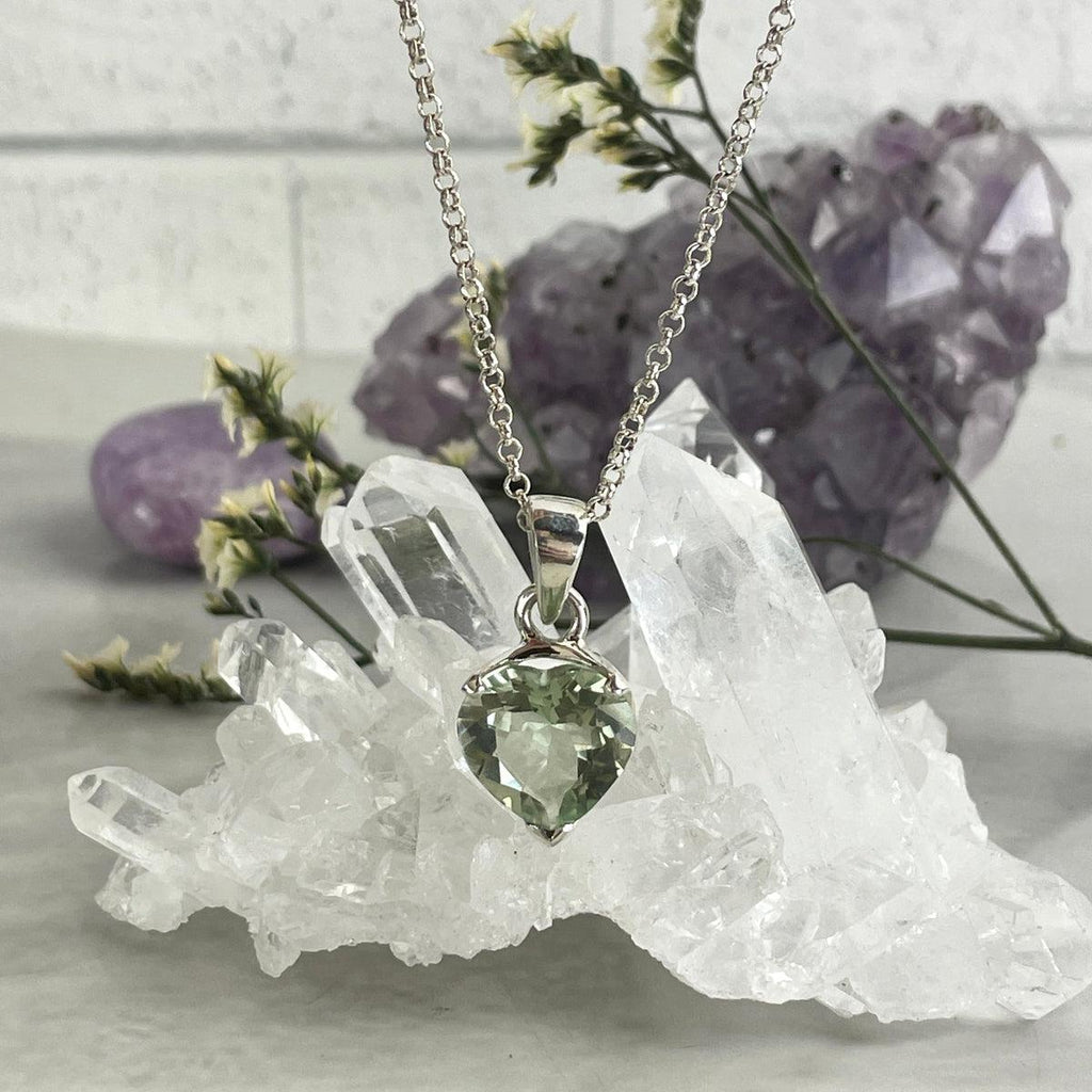 Green Amethyst Sterling Silver Pendant