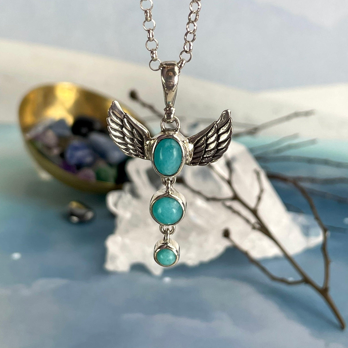Angel Wings Crystal Pendant