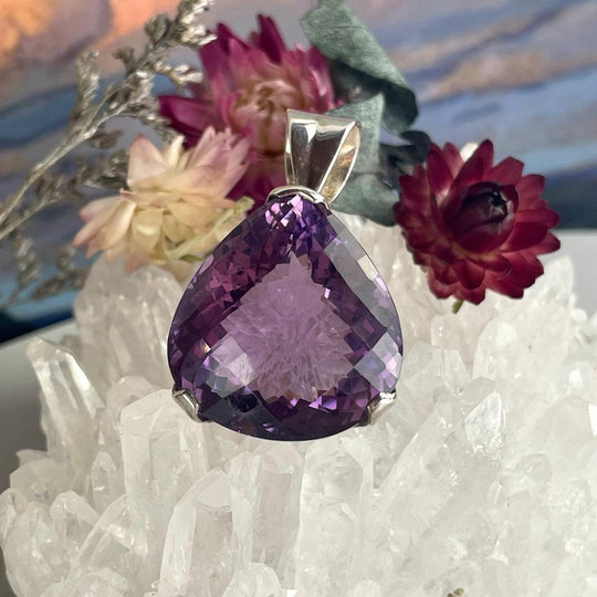 Amethyst Teardrop Cushion Cut pendant