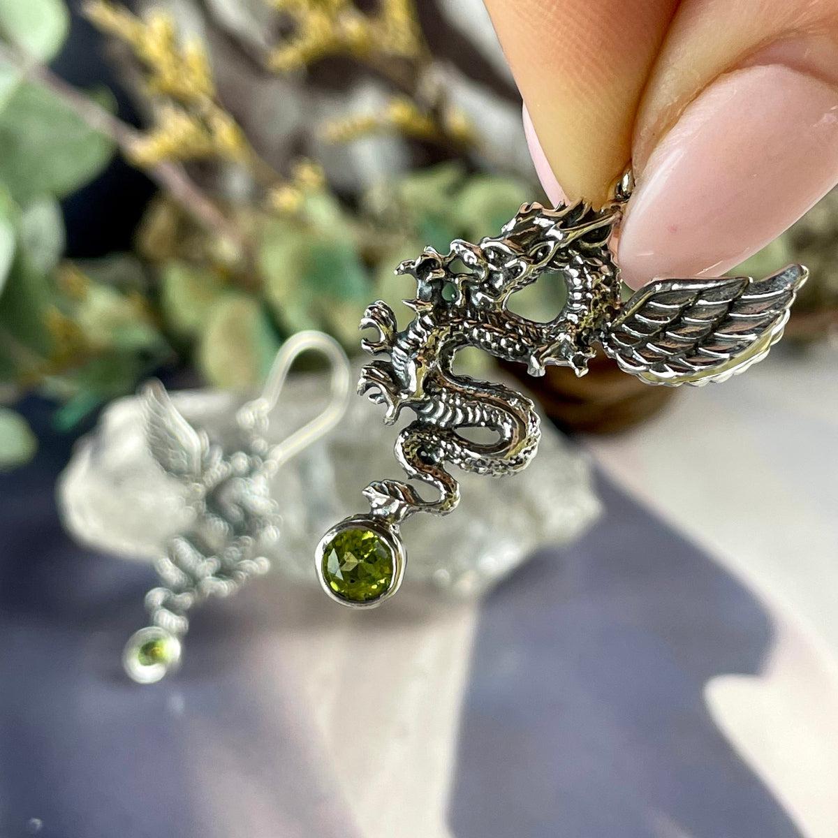 Green Gemstone Reptile Earrings