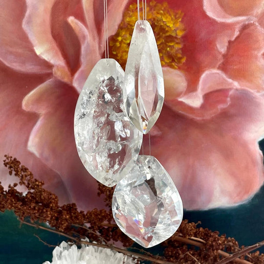 Ethically Sourced Clear Quartz Crystal Suncatchers