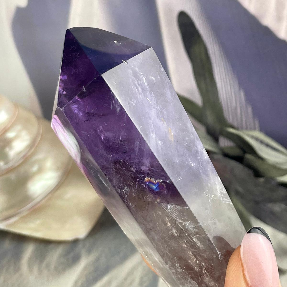 Amethyst With Rainbow Point