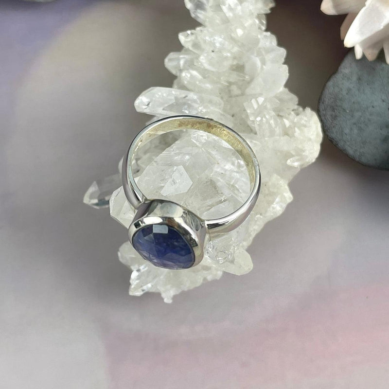 Soft Blue Crystal Silver Ring