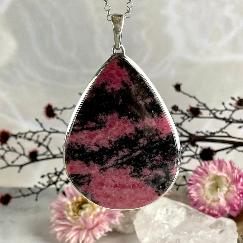 Rhodonite Pear Cut Pendant