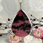 Rhodonite Pear Cut Pendant