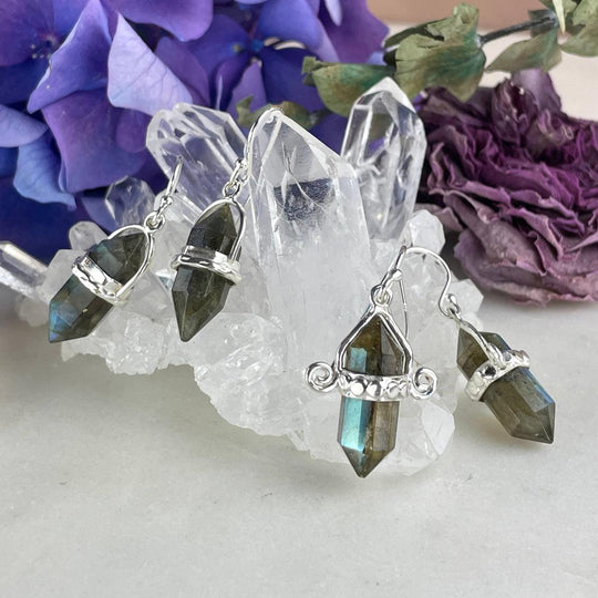 Labradorite Double Terminated Drop Earrings