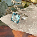 Blue Crystal Silver Ring
