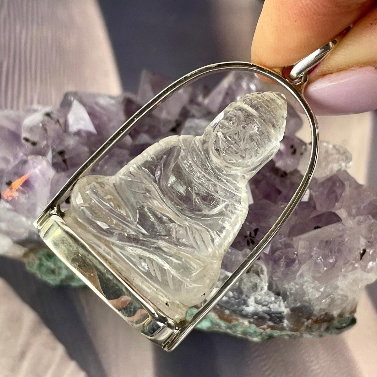 Clear Quartz Buddha Pendant