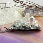 Raw Crystal Cluster In Silver Pendant