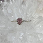 Pink Crystal Silver Ring