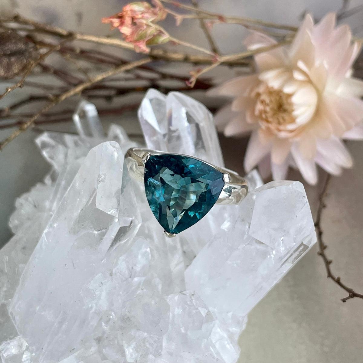 Trillion Shape Crystal Ring