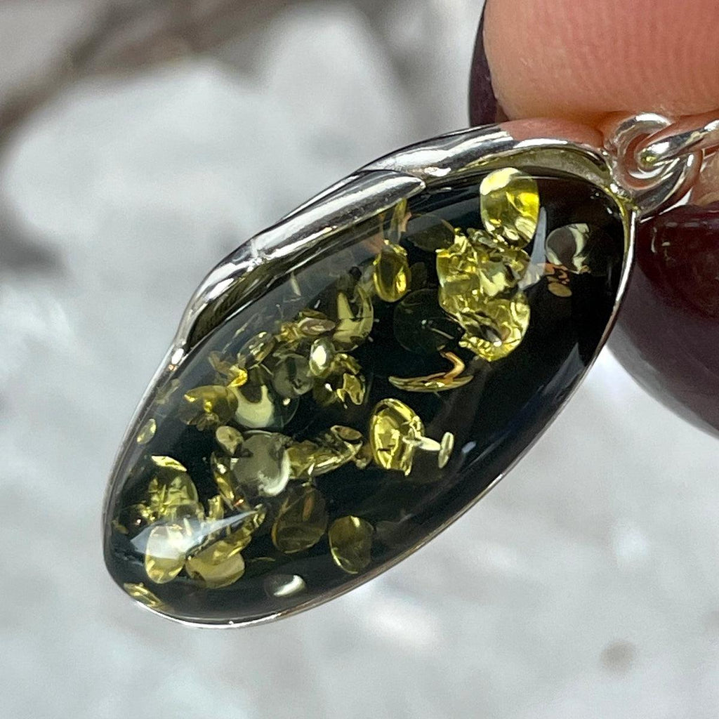 Sterling Silver Amber Pendant