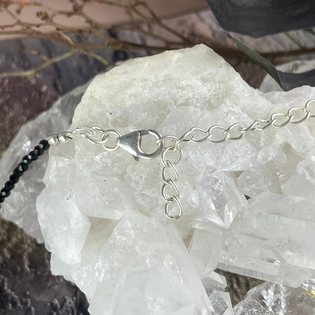 Black Tourmaline Faceted 2mm Bead Necklace