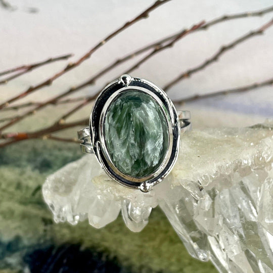 Seraphinite Oval Ring