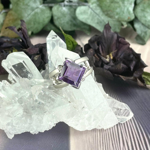 Amethyst And Diamond Ring