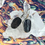 Silver Black Tourmaline Earrings