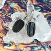 Silver Black Tourmaline Earrings
