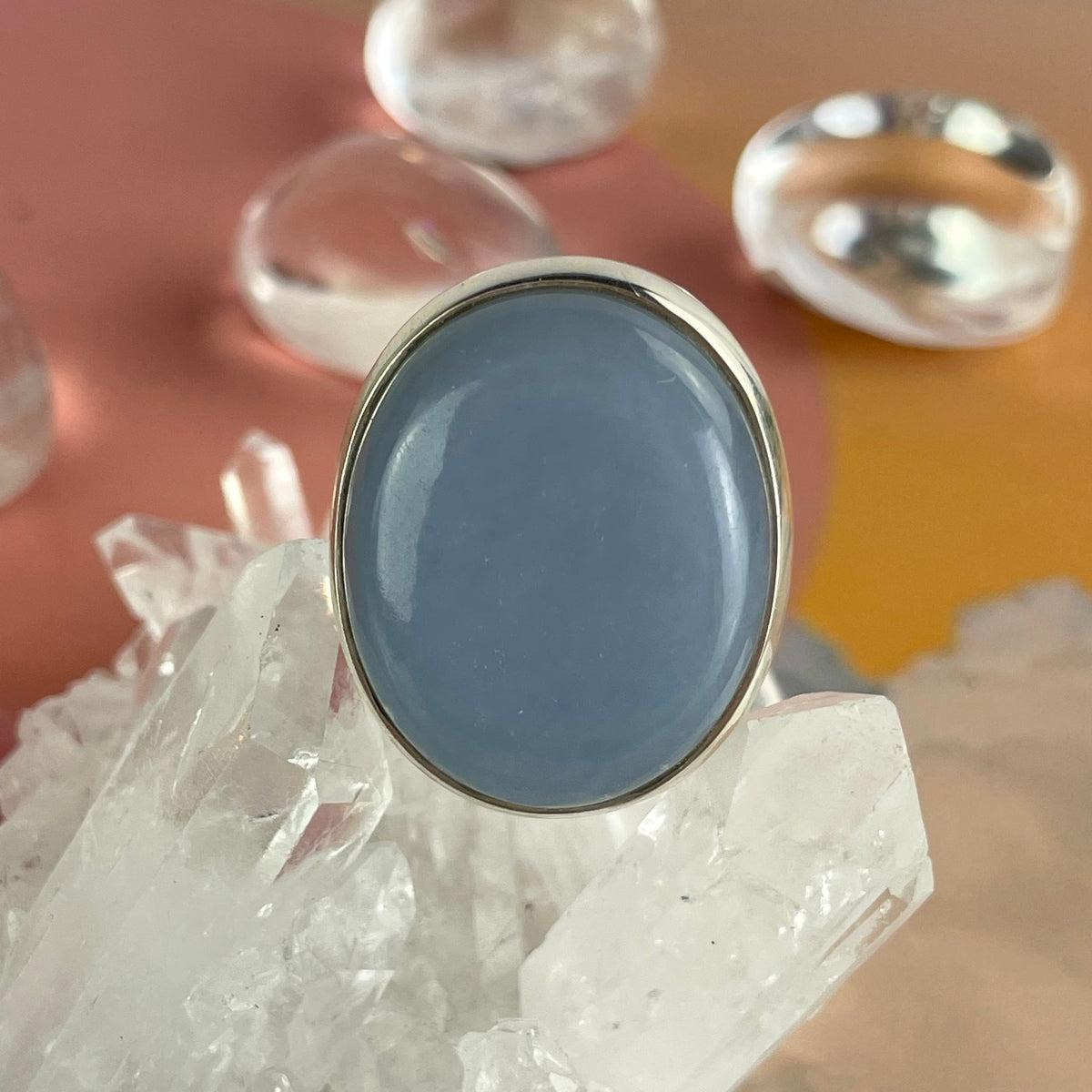 Large Oval Crystal Ring