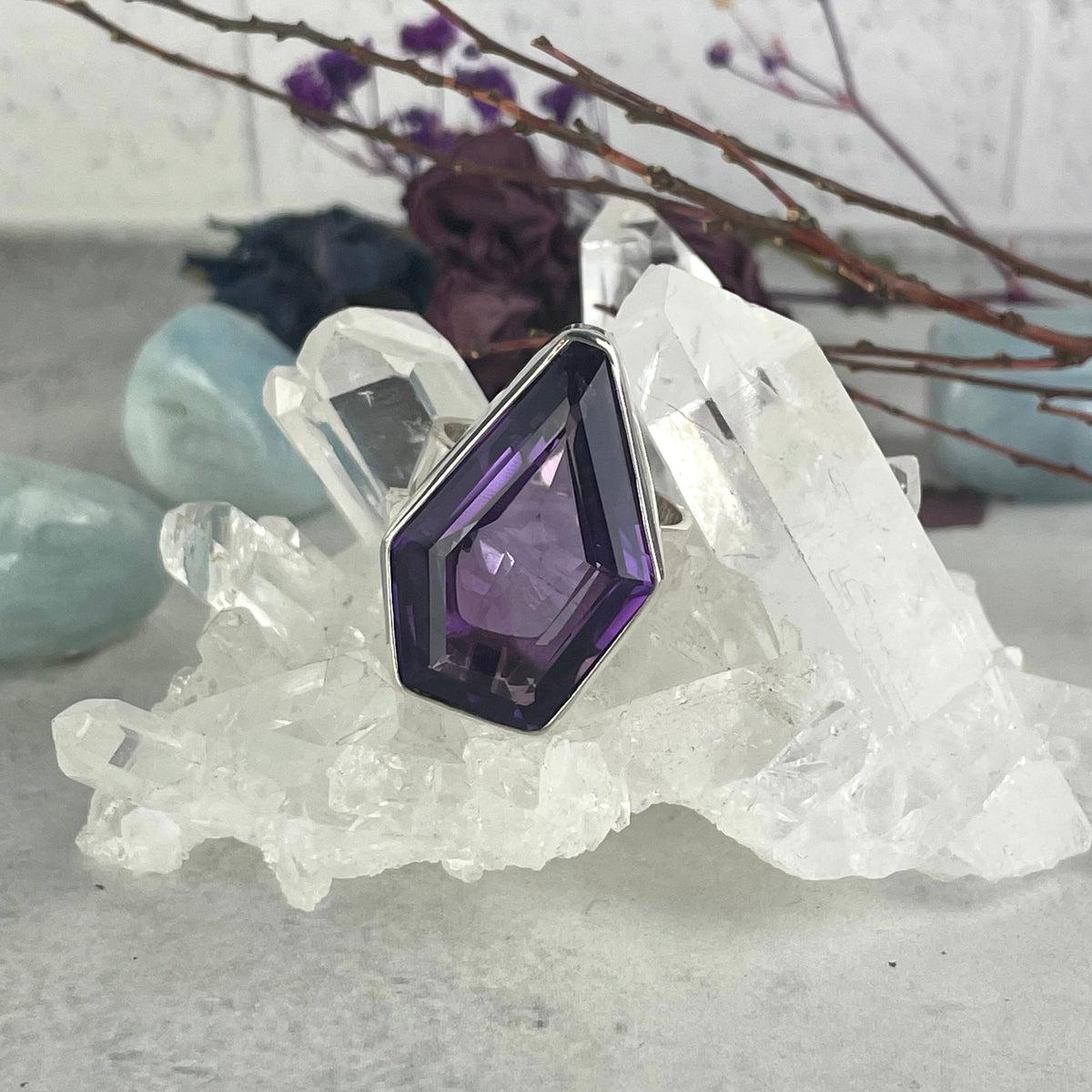 Amethyst Uneven Shape Ring