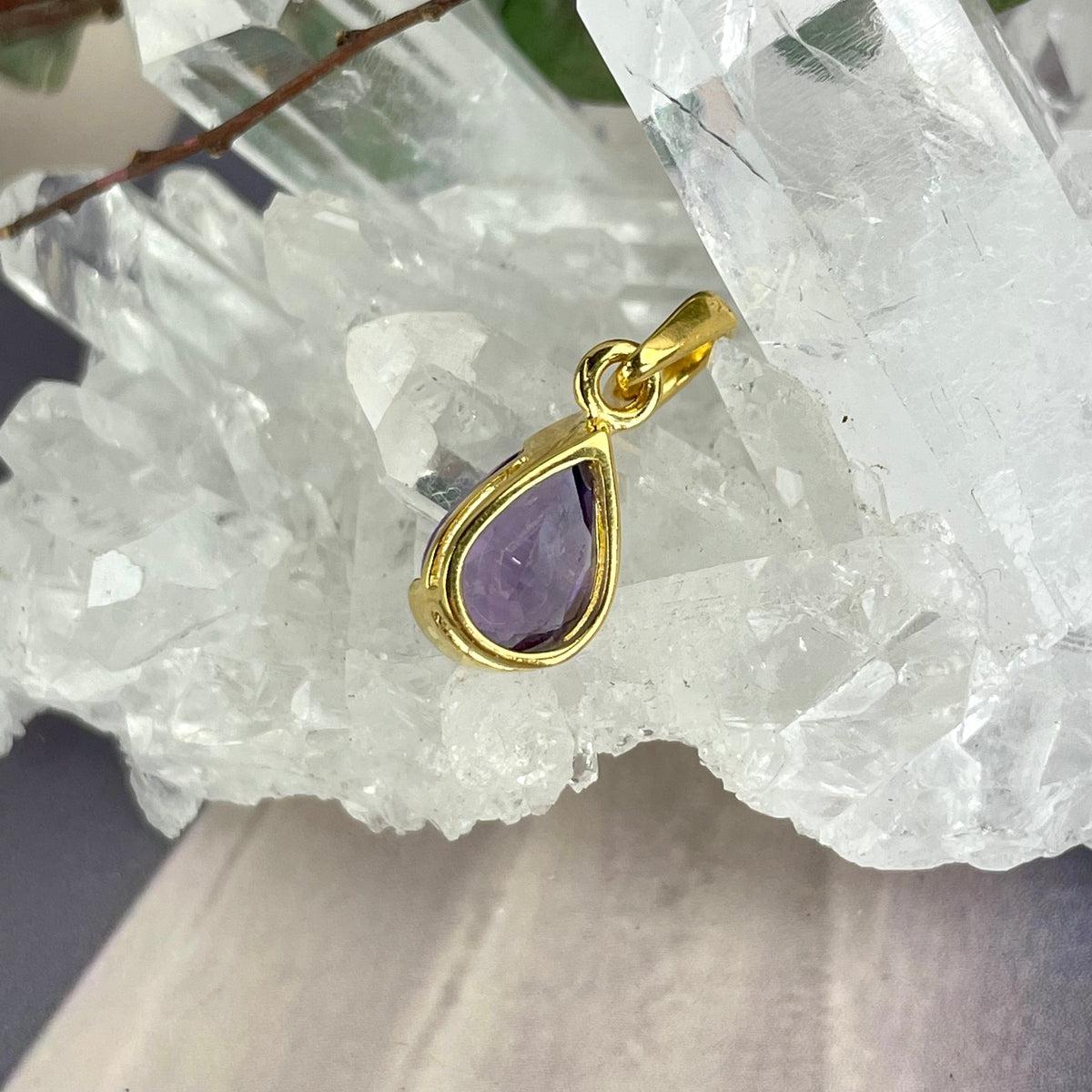 Amethyst Pear Cut Pendant