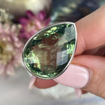 Teardrop Green Amethyst Ring