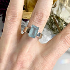 Rectangle Aquamarine Ring