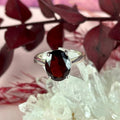 Thin Band Garnet Ring