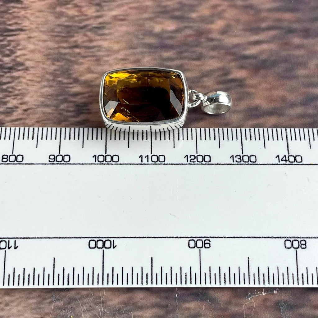 Citrine Emerald Cut Pendant