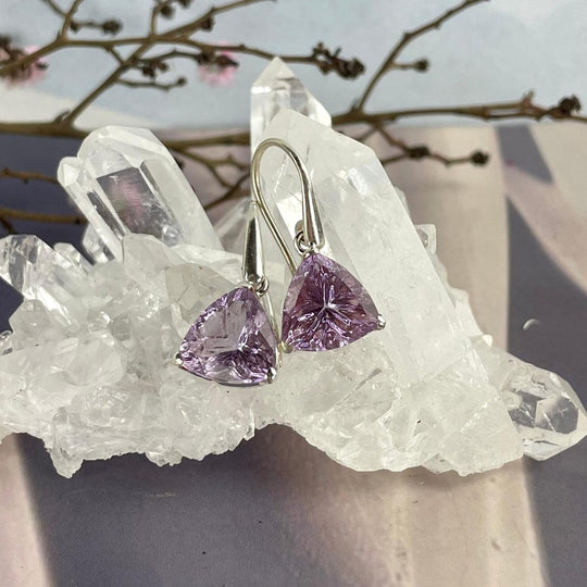 Amethyst Trillion Earrings