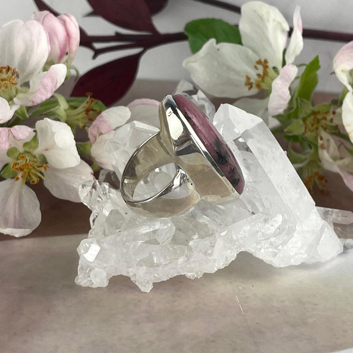 Large Size Rhodonite Ring