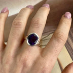 Amethyst Bezel Set Ring