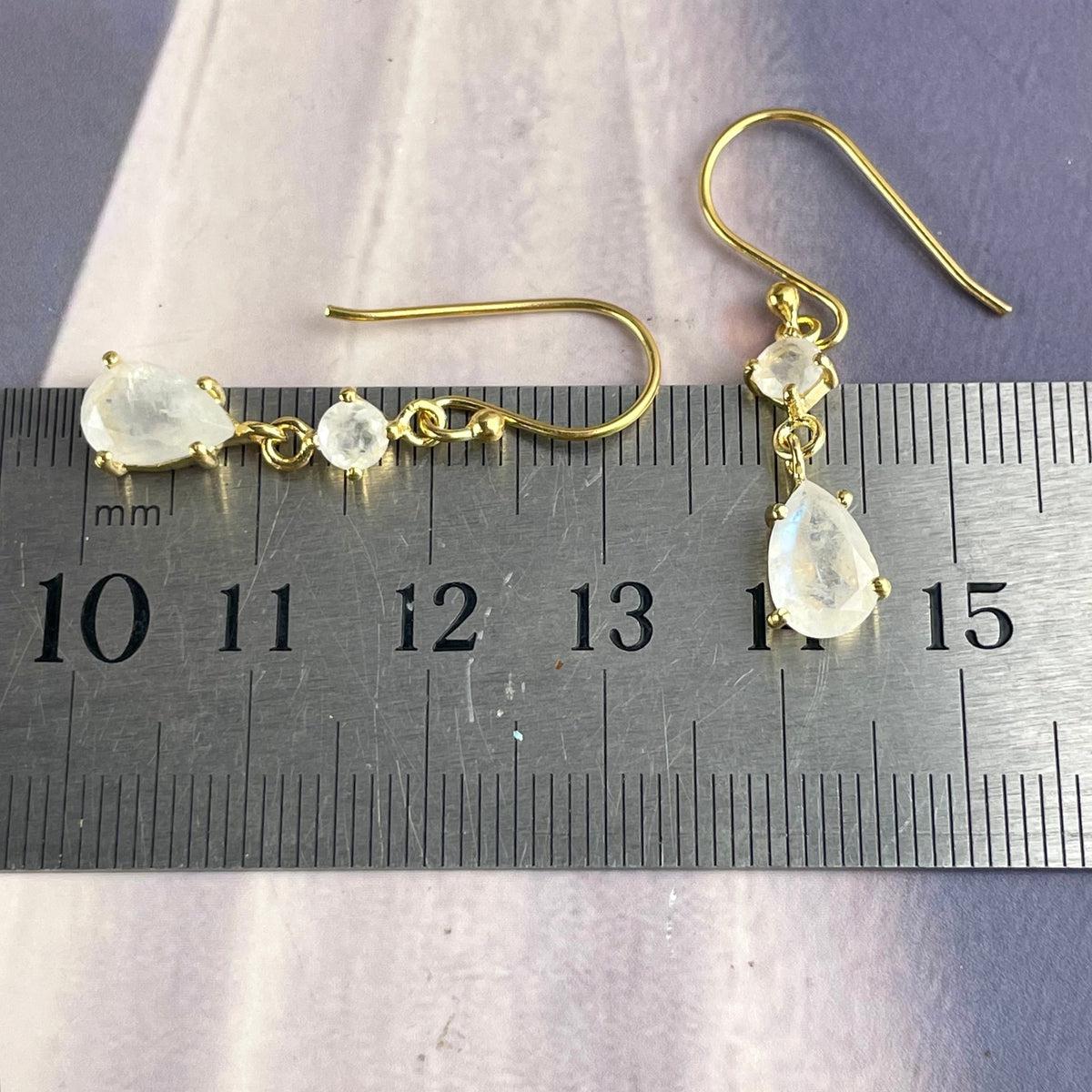 Moonstone In Gold Earrings